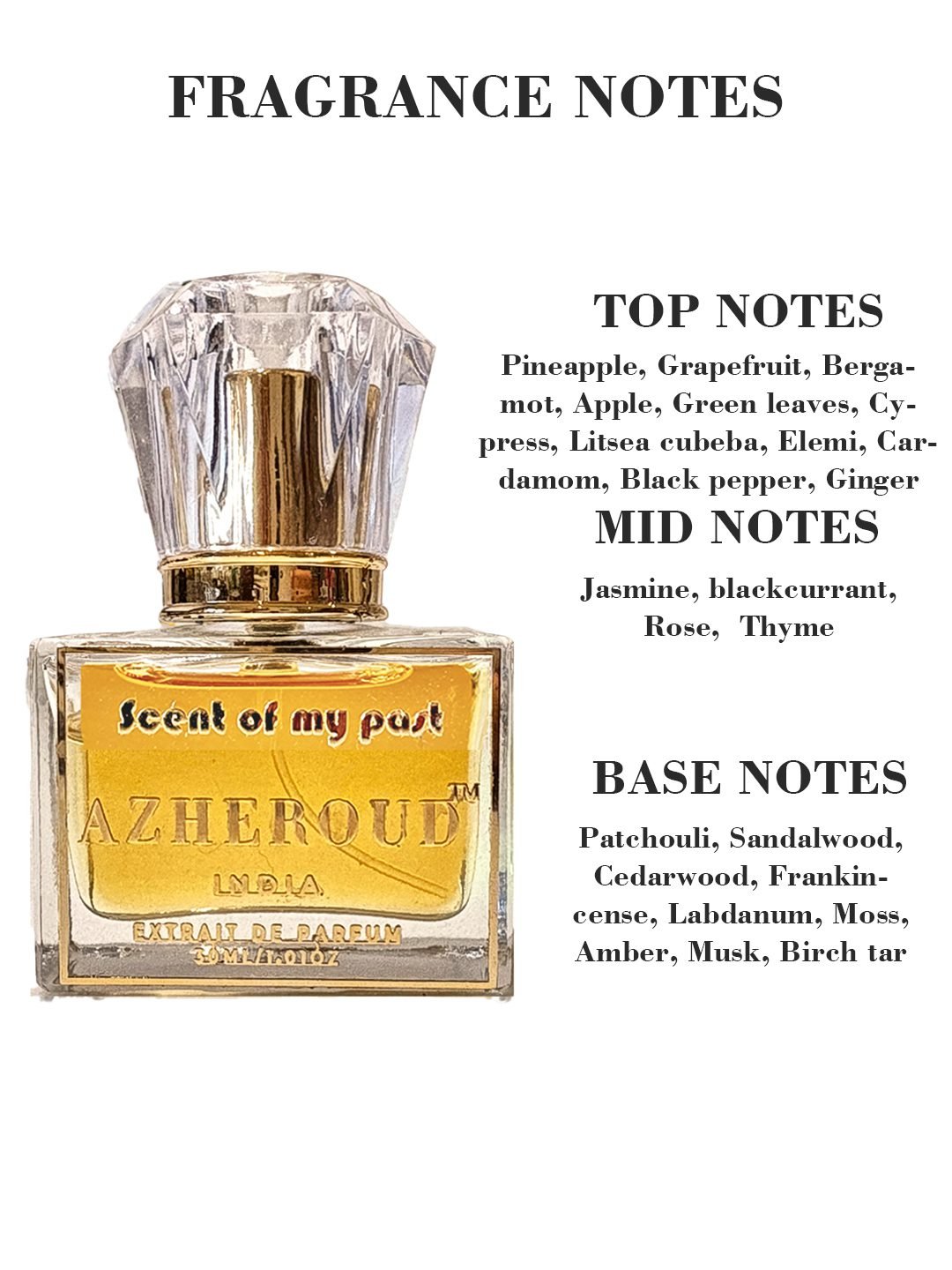 Scent Of My Past Perfume – Long Lasting Citrus Woody Fragrance by Azheroud for Men and Women