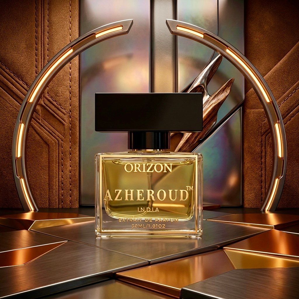 Orizon perfume futuristic, high-end suede, metallic, warm-spicy, woody Luxury fragrance by Azheroud Orizon perfume futuristic, high-end suede, metallic, warm-spicy, woody Luxury fragrance by Azheroud